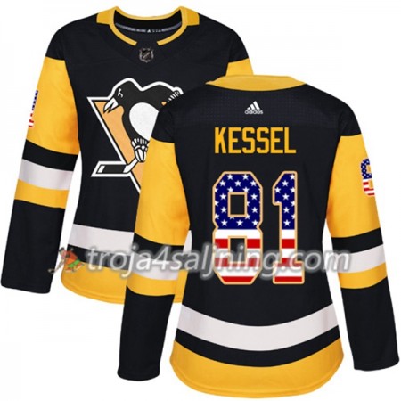 Pittsburgh Penguins tröja Phil Kessel 81 Adidas 2017-2018 Svart USA Flag Fashion Authentic - Dame NHL Tröjor